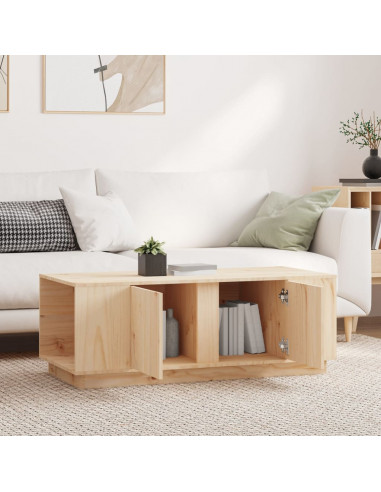Tavolino da Salotto 110x50x40 cm in Legno Massello di Pino