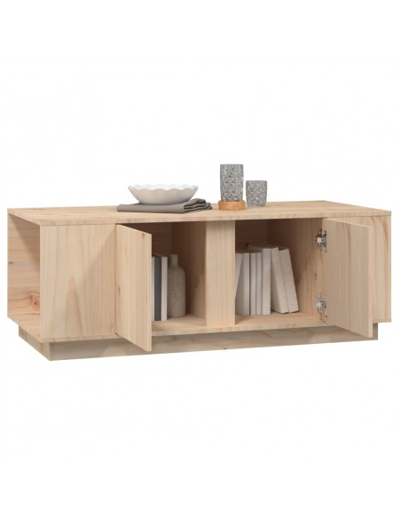 Tavolino da Salotto 110x50x40 cm in Legno Massello di Pino