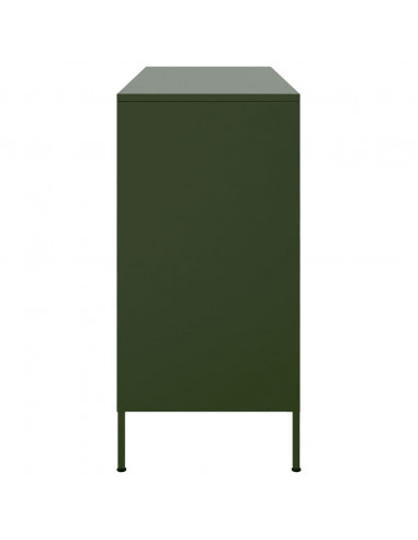Credenza Verde Oliva 100,5x39x79cm in Acciaio Laminato a Freddo