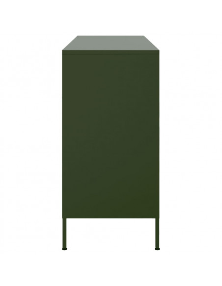 Credenza Verde Oliva 100,5x39x79cm in Acciaio Laminato a Freddo