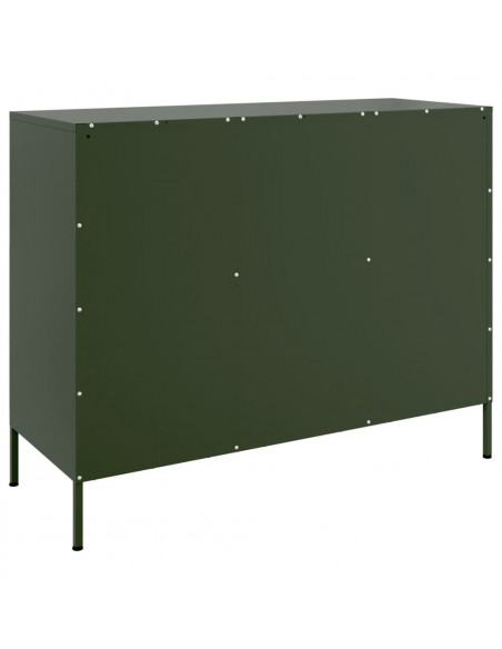 Credenza Verde Oliva 100,5x39x79cm in Acciaio Laminato a Freddo
