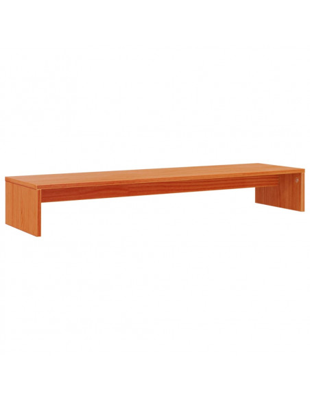 Supporto Monitor Marrone Cera 100x27x15 cm Legno Massello Pino