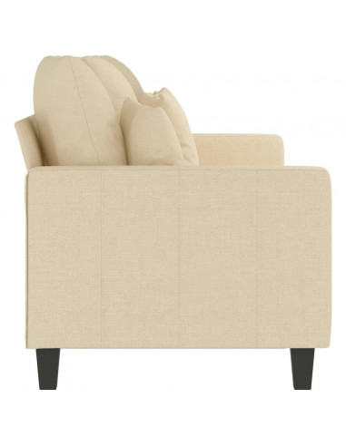 Divano a 3 Posti Crema 180 cm in Tessuto