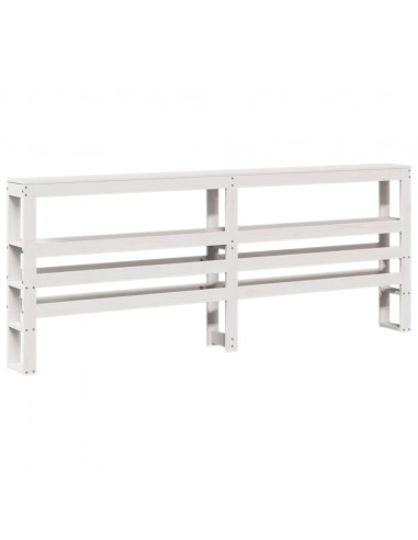 Giroletto con Testiera Bianco 200x200 cm Legno Massello di Pino