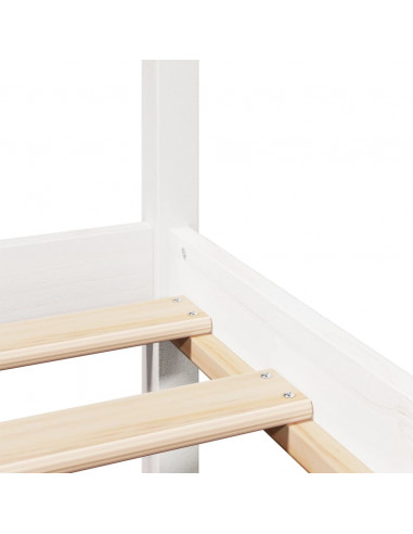 Giroletto con Testiera Bianco 200x200 cm Legno Massello di Pino