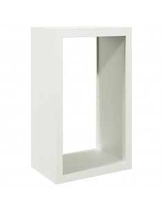 Rastrelliera per Legna da Ardere Bianca 60x40x100 cm in Acciaio 2