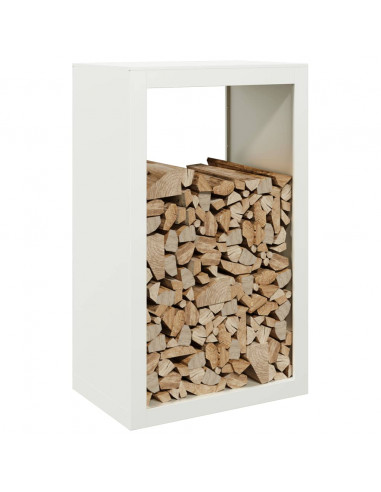 Rastrelliera per Legna da Ardere Bianca 60x40x100 cm in Acciaio