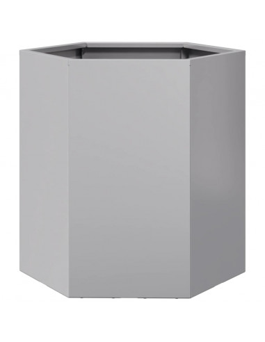 Fioriere da Giardino 2 pz Esagono 46x40x45cm in Acciaio Zincato