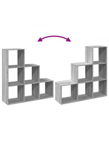 Libreria Divisorio 3Ripiani Grigio Sonoma 99x29x99cm Truciolato