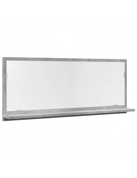 Mobile Bagno con Specchio Grigio Cemento 90x11x37 cm Truciolato