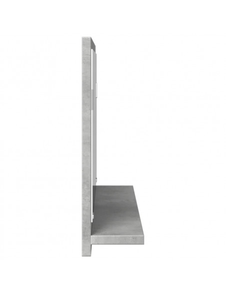 Mobile Bagno con Specchio Grigio Cemento 90x11x37 cm Truciolato