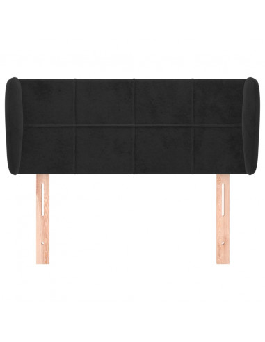 Testiera ad Orecchio Nera 93x23x78/88 cm in Velluto