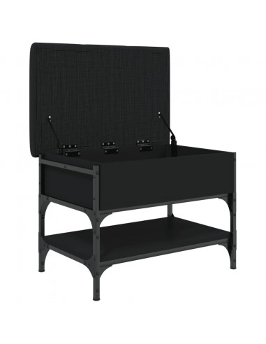 Panca Porta Scarpe Nera 62x42x45 cm in Legno Multistrato