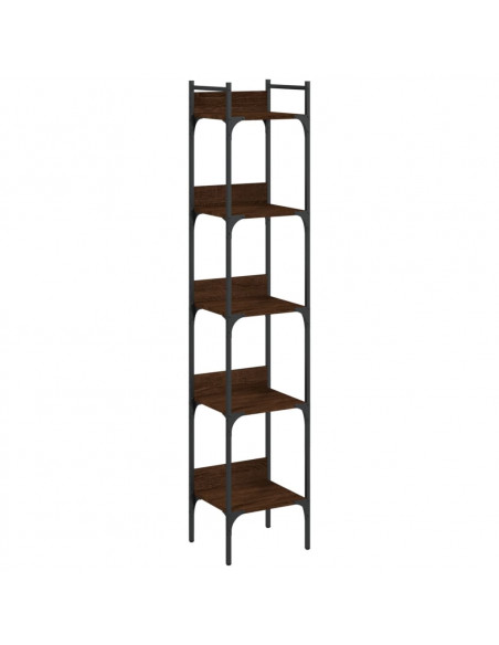 Libreria 5 Ripiani Rovere Marrone 35x30x174cm Legno Multistrato