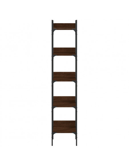Libreria 5 Ripiani Rovere Marrone 35x30x174cm Legno Multistrato