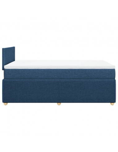 Giroletto a Molle con Materasso Blu 120x200 cm in Tessuto