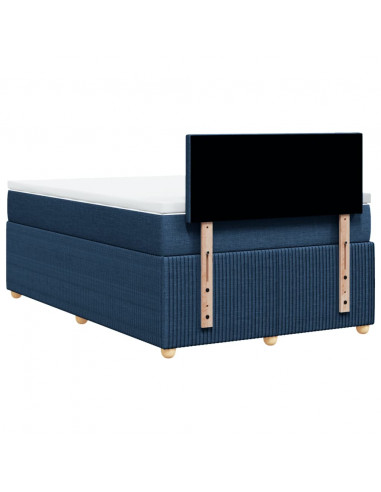 Giroletto a Molle con Materasso Blu 120x200 cm in Tessuto