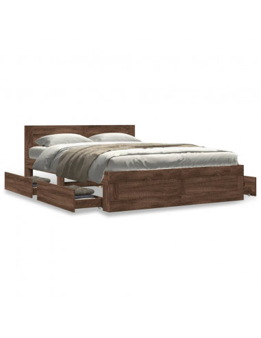 Giroletto Testiera Rovere Marrone 140x200 cm Legno Multistrato