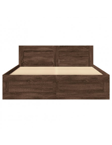 Giroletto Testiera Rovere Marrone 140x200 cm Legno Multistrato