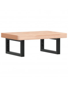 Ripiano a Parete per Lavabo in Acciaio e Massello di Faggio 2