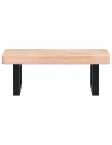 Ripiano a Parete per Lavabo in Acciaio e Massello di Faggio