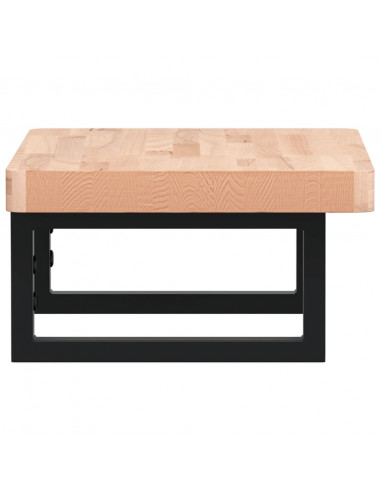 Ripiano a Parete per Lavabo in Acciaio e Massello di Faggio