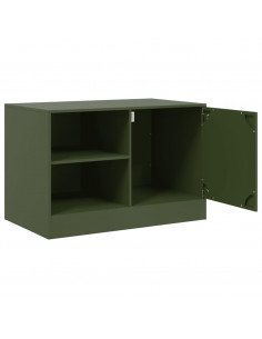 Mobili TV 2 pz Verde Oliva 67x39x44 cm in Acciaio 2