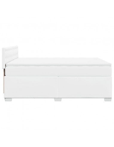 Giroletto a Molle con Materasso Bianco 140x200 cm in Similpelle