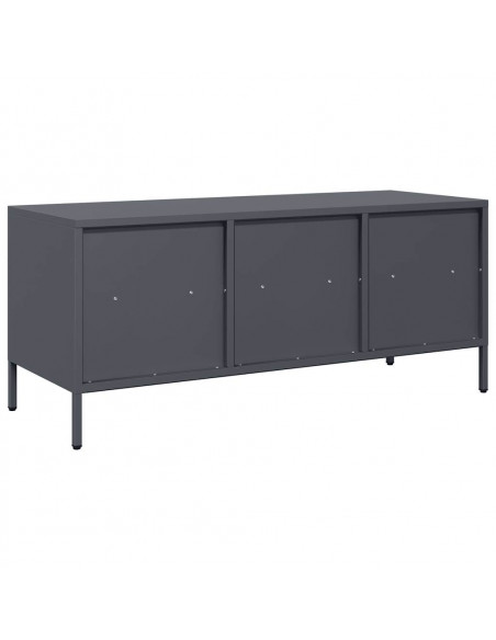 Mobile TV Antracite 101,5x39x43,5 cm Acciaio Laminato a Freddo