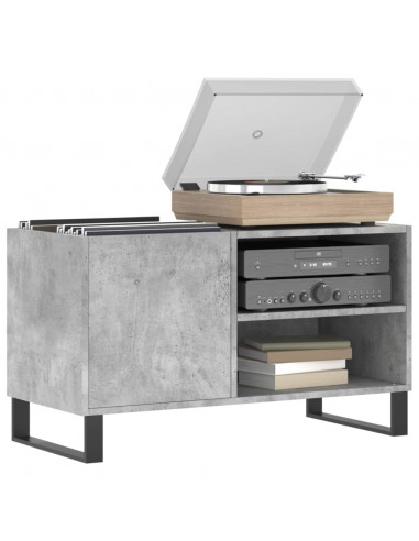 Mobile Porta Dischi Grigio Cemento 85x38x48cm Legno Multistrato