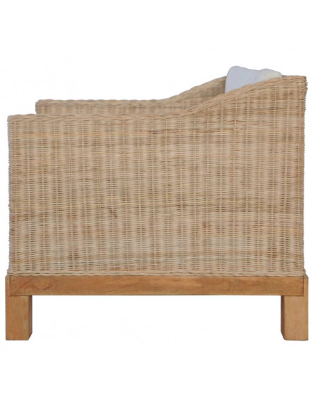 Set di Divani 2 pz con Cuscini in Rattan Naturale