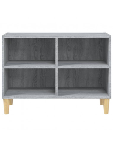 Mobile TV Gambe in Legno Massello Grigio Sonoma 69,5x30x50 cm