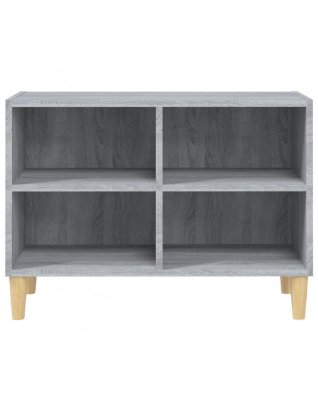 Mobile TV Gambe in Legno Massello Grigio Sonoma 69,5x30x50 cm