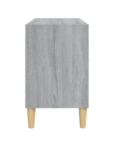 Mobile TV Gambe in Legno Massello Grigio Sonoma 69,5x30x50 cm