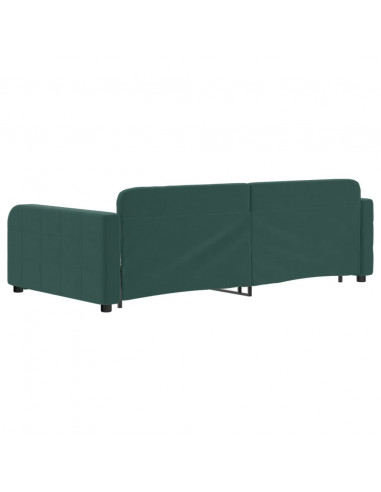 Divano Letto con Letto Estraibile Verde Scuro 100x200cm Velluto