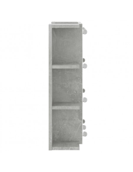 Mobile a Specchio con LED Grigio Cemento 70x16,5x60 cm