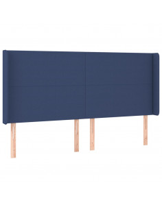 Testiera ad Orecchio Blu 163x16x118/128 cm in Tessuto 2