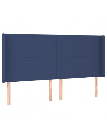 Testiera ad Orecchio Blu 163x16x118/128 cm in Tessuto