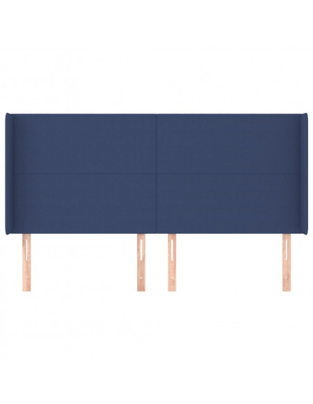 Testiera ad Orecchio Blu 163x16x118/128 cm in Tessuto