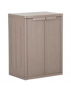 Armadio da Giardino Marrone 65x45x88 cm in PP Aspetto Legno 2