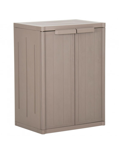 Armadio da Giardino Marrone 65x45x88 cm in PP Aspetto Legno