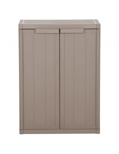 Armadio da Giardino Marrone 65x45x88 cm in PP Aspetto Legno