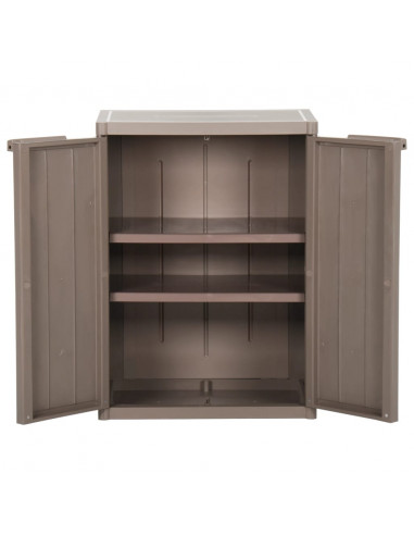 Armadio da Giardino Marrone 65x45x88 cm in PP Aspetto Legno