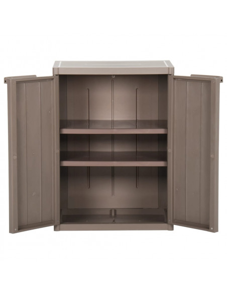 Armadio da Giardino Marrone 65x45x88 cm in PP Aspetto Legno