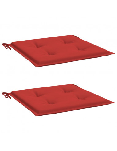 Cuscini per Sedia 2 pz Rossi 40x40x4 cm in Tessuto Oxford