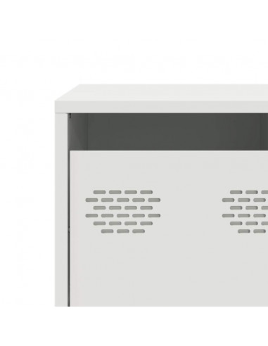 Mobile TV Bianco 101,5x39x43,5 cm in Acciaio Laminato a Freddo