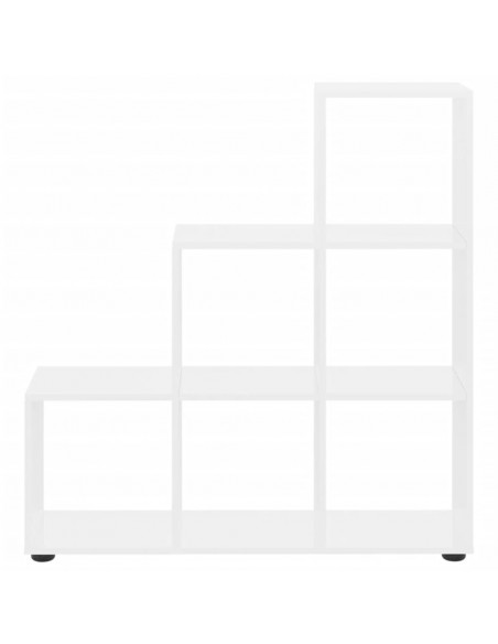 Libreria a Scala Bianco Lucido 107 cm in Legno Multistrato