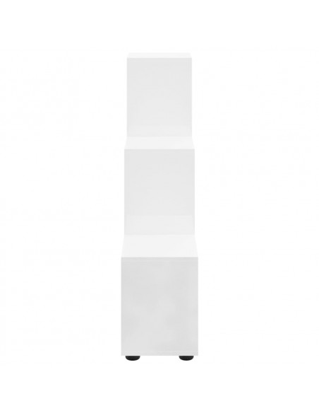 Libreria a Scala Bianco Lucido 107 cm in Legno Multistrato