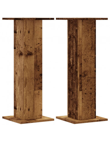 Supporti per Piante 2 pz Legno Vecchio 30x30x80 cm Truciolato