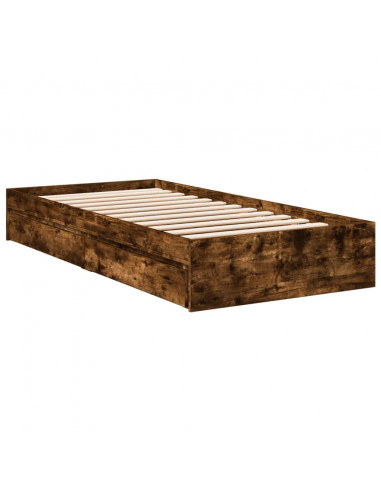 Giroletto con Cassetti Rovere Fumo 75x190 cm Legno Multistrato